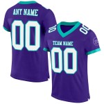 Maillot de Rugby personnalisé Violet Blanc-Aqua en maille, style