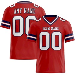 Maillot de Rugby personnalisé Rouge Blanc-Bleu marine en maille, style