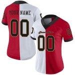 Maillot de Rugby personnalisé Rouge Noir-Blanc en maille, style Split