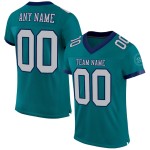 Maillot de Rugby personnalisé Teal Gris-Bleu marine en maille, style Maillot de Rugby personnalisé Teal Gris-Bleu marine en maille, style
