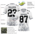 Maillot de Rugby personnalisé Blanc Noir-Gris en maille, effet Maillot de Rugby personnalisé Blanc Noir-Gris en maille, effet