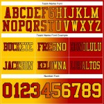 Maillot de Rugby personnalisé Rouge Jaune-Noir en maille, style dégradé