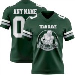 Maillot de Rugby personnalisé Vert Blanc-Gris en maille, style Maillot de Rugby personnalisé Vert Blanc-Gris en maille, style