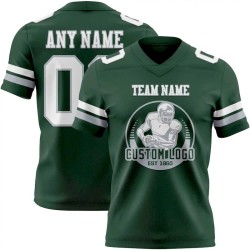 Maillot de Rugby personnalisé Vert Blanc-Gris en maille, style