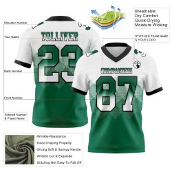 Maillot de Rugby personnalisé Blanc Vert Kelly-Noir en maille, dégradé carré pour flag Rugby