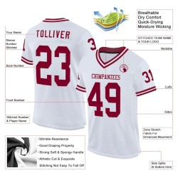 Maillot de Rugby personnalisé Blanc Bordeaux en maille, style rétro