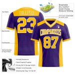 Maillot de Rugby personnalisé Violet Or-Blanc en maille, style