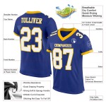 Maillot de Rugby personnalisé Royal Blanc-Or en maille, style