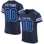 Maillot de Rugby personnalisé Bleu marine Royal-Blanc en maille, style