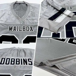 Maillot de Rugby personnalisé Gris clair Noir-Blanc en maille, style