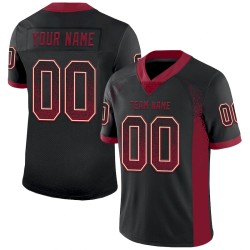 Maillot de Rugby personnalisé Noir Crimson-Crème en maille, style Drift