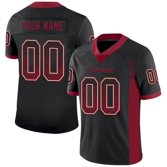 Maillot de Rugby personnalisé Noir Crimson-Crème en maille, style Drift