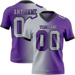 Maillot de Rugby personnalisé Violet Gris-Noir en maille, style dégradé