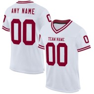 Maillot de Rugby personnalisé Blanc Bordeaux en maille, style rétro