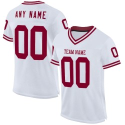 Maillot de Rugby personnalisé Blanc Bordeaux en maille, style rétro
