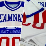 Maillot de Rugby personnalisé Violet Or-Blanc en maille, style
