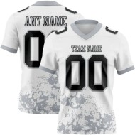 Maillot de Rugby personnalisé Blanc Noir-Gris en maille, effet