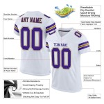Maillot de Rugby personnalisé Blanc Violet-Or vieilli en maille, style