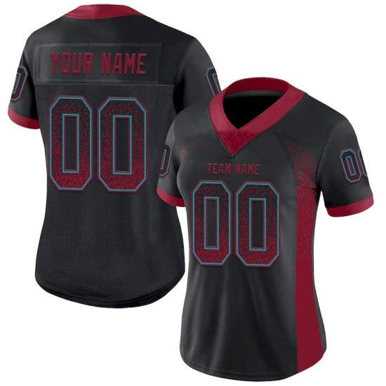 Maillot de Rugby personnalisé Noir Crimson-Teal en maille, style Drift