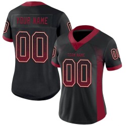 Maillot de Rugby personnalisé Noir Crimson-Crème en maille, style Drift
