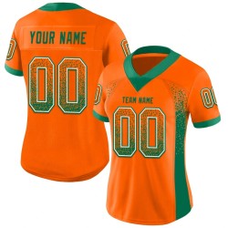 Maillot de Rugby personnalisé Orange Vert Kelly-Blanc en maille, style Drift
