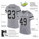Maillot de Rugby personnalisé Gris clair Noir-Blanc en maille, style Maillot de Rugby personnalisé Gris clair Noir-Blanc en maille, style