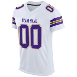 Maillot de Rugby personnalisé Blanc Violet-Or vieilli en maille, style