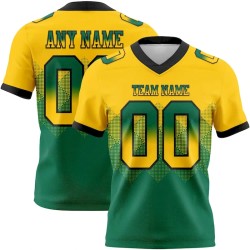 Maillot de Rugby personnalisé Jaune Vert Kelly-Noir en maille, dégradé carré pour flag Rugby