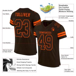 Maillot de Rugby personnalisé Brun Brun-Orange en maille, style