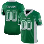Maillot de Rugby personnalisé Vert Kelly Gris-Blanc en maille, style Drift Maillot de Rugby personnalisé Vert Kelly Gris-Blanc en maille, style Drift