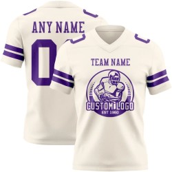Maillot de Rugby personnalisé Crème Violet en maille, style