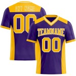 Maillot de Rugby personnalisé Violet Or-Blanc en maille, style