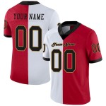 Maillot de Rugby personnalisé Rouge Noir-Blanc en maille, style Split