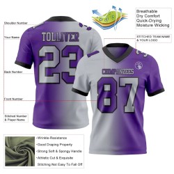 Maillot de Rugby personnalisé Violet Gris-Noir en maille, style dégradé
