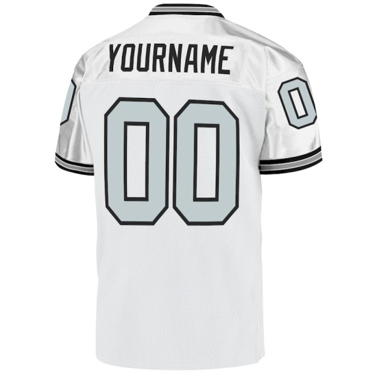 Maillot de Rugby personnalisé Blanc Argent-Noir en maille, style rétro Maillot de Rugby personnalisé Blanc Argent-Noir en maille, style rétro
