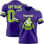 Maillot de Rugby personnalisé Violet Vert néon-Blanc en maille, style