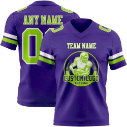 Maillot de Rugby personnalisé Violet Vert néon-Blanc en maille, style