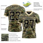 Maillot de Rugby personnalisé Camouflage Noir-Crème 3D en maille, hommage au service
