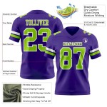 Maillot de Rugby personnalisé Violet Vert néon-Blanc en maille, style