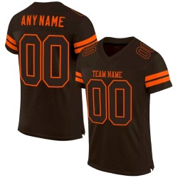 Maillot de Rugby personnalisé Brun Brun-Orange en maille, style