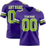 Maillot de Rugby personnalisé Violet Vert néon-Blanc en maille, style