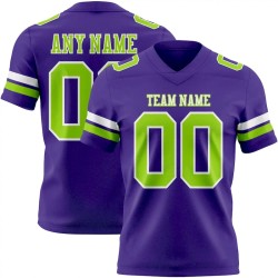 Maillot de Rugby personnalisé Violet Vert néon-Blanc en maille, style