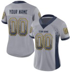 Maillot de Rugby personnalisé Gris Bleu marine-Or en maille, style Drift