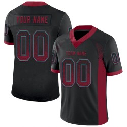 Maillot de Rugby personnalisé Noir Crimson-Teal en maille, style Drift
