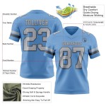 Maillot de Rugby personnalisé Bleu clair Gris-Gris acier en maille, style Maillot de Rugby personnalisé Bleu clair Gris-Gris acier en maille, style