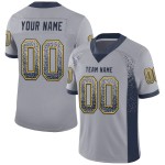 Maillot de Rugby personnalisé Gris Bleu marine-Or en maille, style Drift