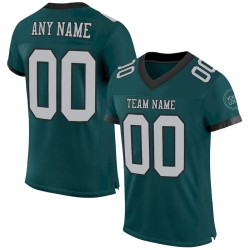 Maillot de Rugby personnalisé Vert nuit Gris-Noir en maille, style